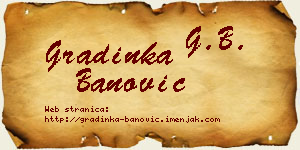Gradinka Banović vizit kartica
